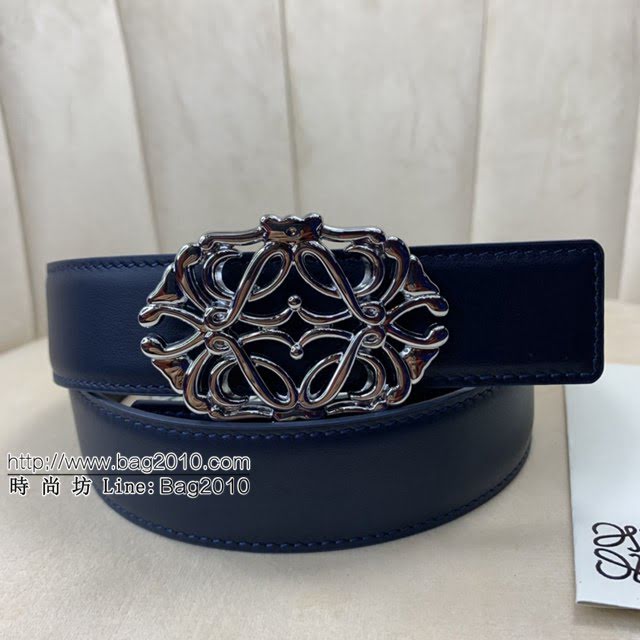 LOEWE女士皮帶 羅意威經典銅扣手掌紋雙面牛皮腰帶  jjp1807